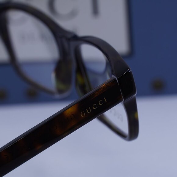 Gucci GG0006O 009 Rectangle Eyeglasses - Havana 55mm - Picture 9 of 10